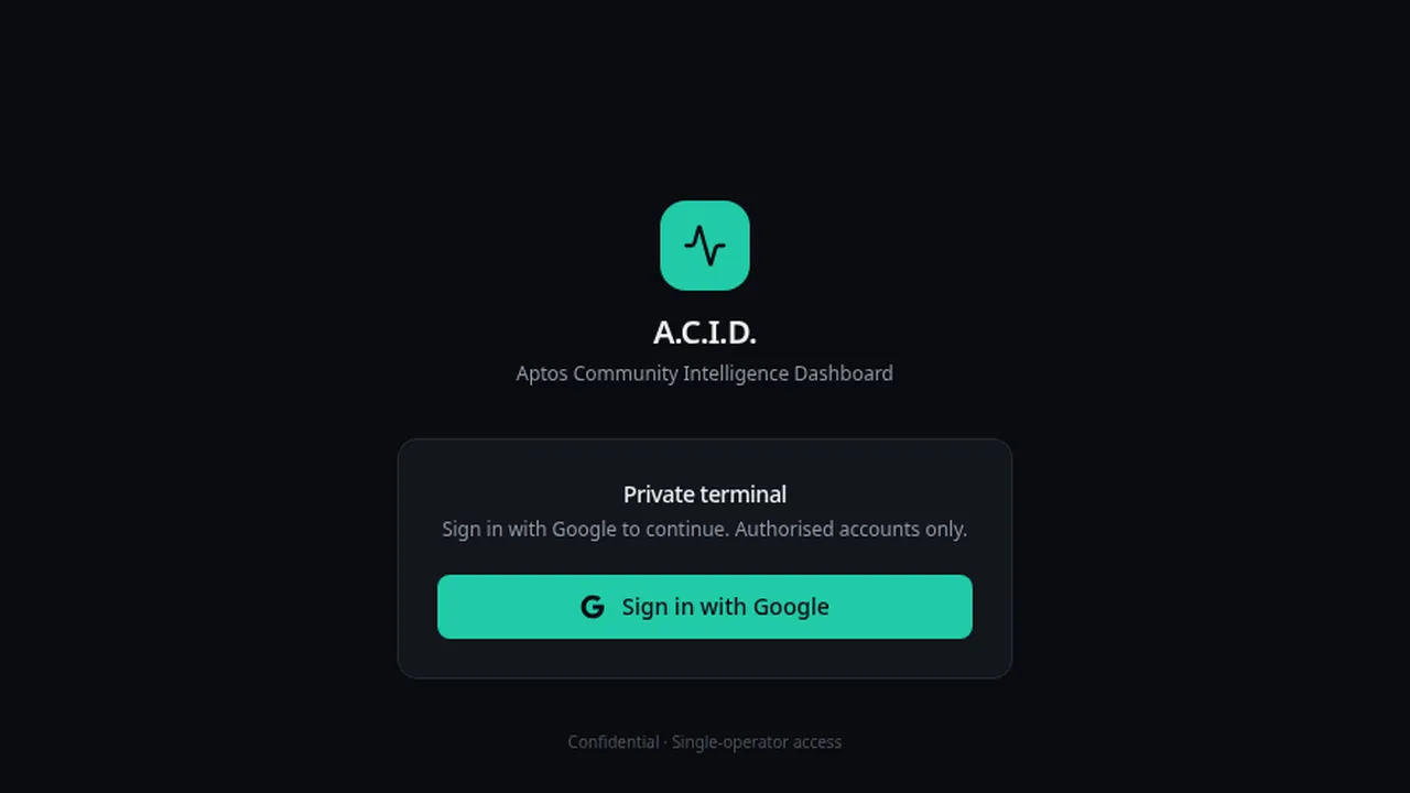 ACID sign-in screen